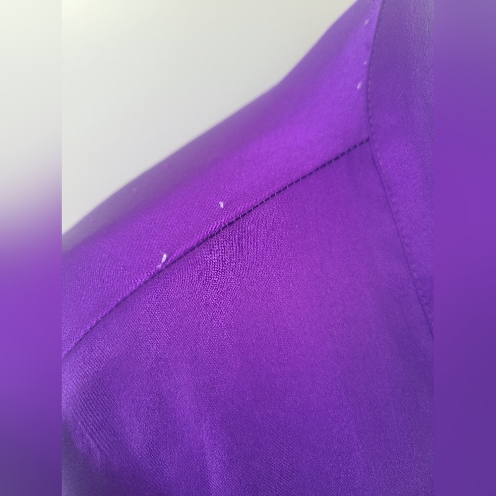 Elegant Purple Lace Trim Nightgown With Coverup - Picture 6 of 7